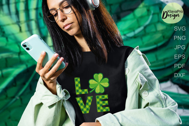 St Patricks Day Svg, Love Shamrock Svg. Irish Svg St Pattys SVG Klava P 