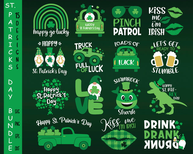 St. Patrick's Day Svg, Lucky Svg, Gnome Svg, Shamrocks Svg SVG SvgMonkeys 