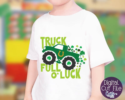 St. Patrick's Day SVG - Monster Truck Cut File - Kid Shamrock SVG Crafty Mama Studios 