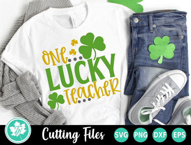 St Patricks Day SVG | One Lucky Teacher SVG SVG TrueNorthImagesCA 