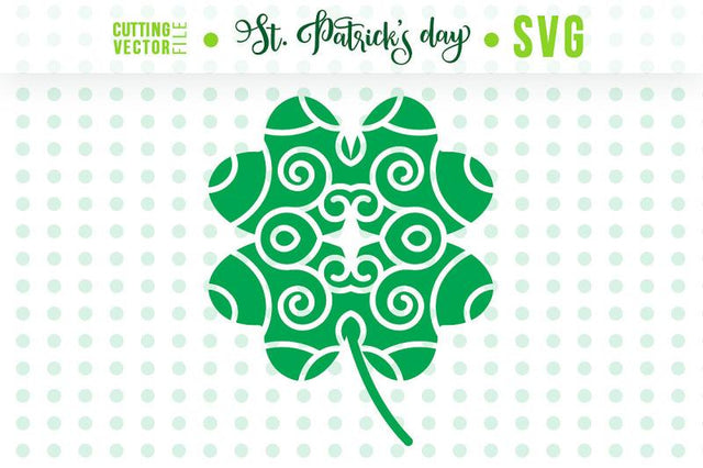 St. Patrick's Day SVG - Ornamental Clover SVG VectorSVGdesign 