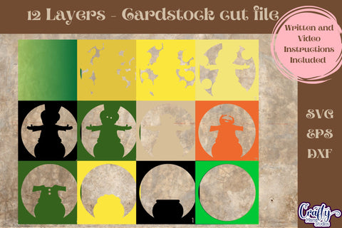 St. Patrick's Day Svg Shadow Box, 3D Layered Leprechaun Gold SVG Crafty Mama Studios 