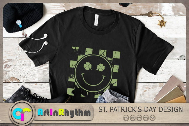 St. Patrick's Day Svg, Smiley Face Svg, Shamrock Svg, Retro St. Patrick Shirt Design SVG Artinrhythm shop 