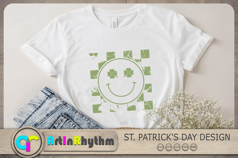 St. Patrick's Day Svg, Smiley Face Svg, Shamrock Svg, Retro St. Patrick Shirt Design SVG Artinrhythm shop 