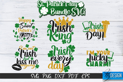 St Patrick's Day SVG Bundle, Lucky SVG, Irish SVG, St Patrick's Day Quotes,  Shamrock svg, Clover svg, Cut File Cricut, Silhouette