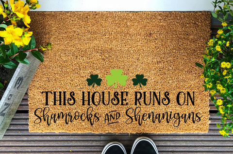 St. Patricks Day SVG - This House Runs On Shamrocks SVG Pickled Thistle Creative 