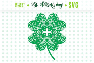 St. Patrick's Day SVG - Twirl Clover SVG VectorSVGdesign 