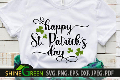 St Patricks Day SVG with Shamrock Leaves SVG Cut Files SVG Shine Green Art 
