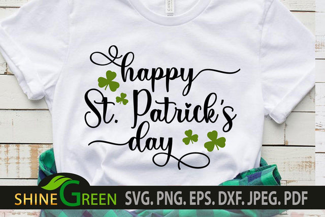 St Patricks Day SVG with Shamrock Leaves SVG Cut Files SVG Shine Green Art 