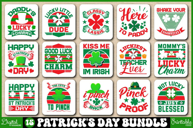 St Patrick's Day T-Shirt Designs Bundles, Tractor Svg, Shamrock Svg, Clover Cut file, Kids Shirt Design, Svg Files For Cricut, SVG SH_Tee store 
