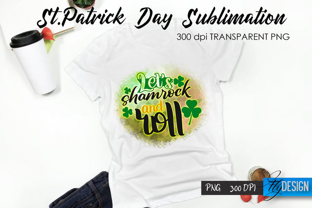 St. Patrick's Day T-Shirt Sublimation v.20 Sublimation Fly Design 