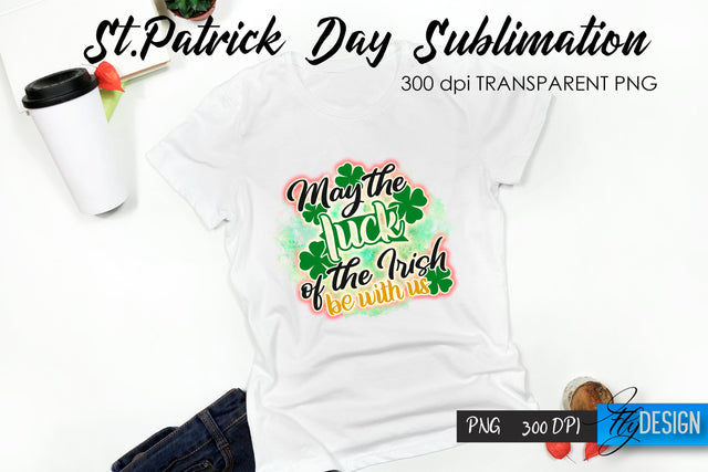 St. Patrick's Day T-Shirt Sublimation v.26 Sublimation Fly Design 