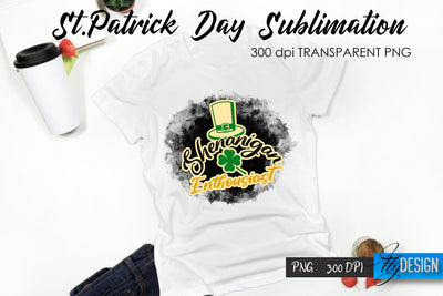 St. Patrick's Day T-Shirt Sublimation v.31 Sublimation Fly Design 