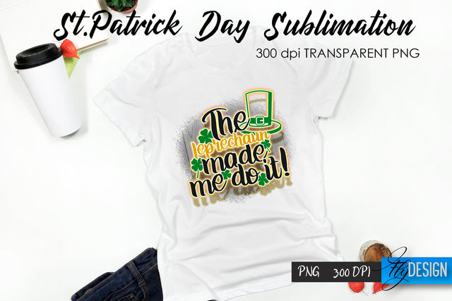 St. Patrick's Day T-Shirt Sublimation v.34 Sublimation Fly Design 