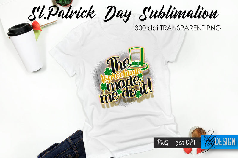 St. Patrick's Day T-Shirt Sublimation v.34 Sublimation Fly Design 