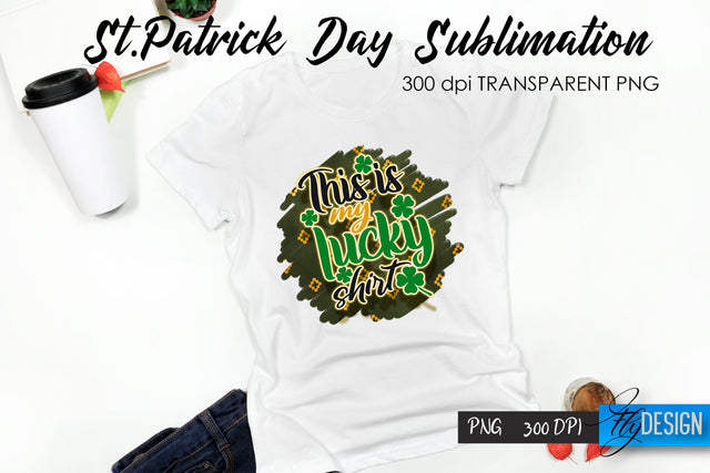 St. Patrick's Day T-Shirt Sublimation v.35 Sublimation Fly Design 