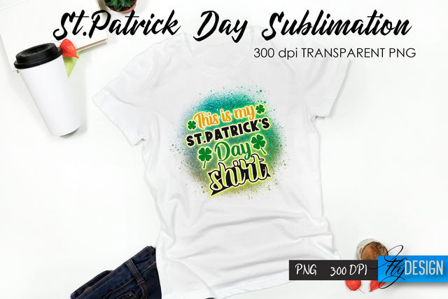 St. Patrick's Day T-Shirt Sublimation v.36 Sublimation Fly Design 