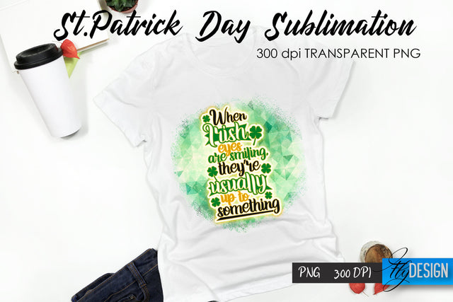 St. Patrick's Day T-Shirt Sublimation v.39 Sublimation Fly Design 