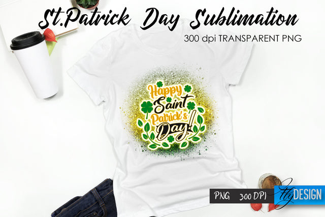 St. Patrick's Day T-Shirt Sublimation v.4 Sublimation Fly Design 