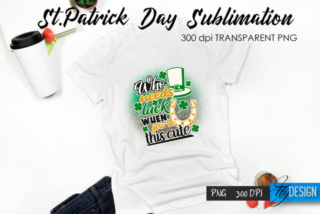 St. Patrick's Day T-Shirt Sublimation v.40 Sublimation Fly Design 