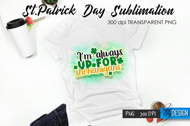 St. Patrick's Day T-Shirt Sublimation v.7 Sublimation Fly Design 