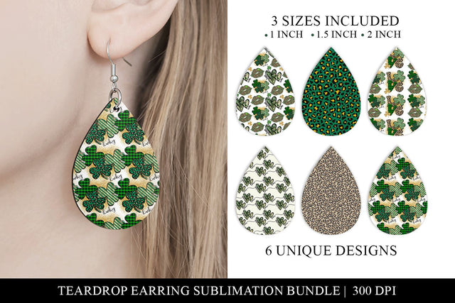 St Patricks Day Teardrop Earring Sublimation Bundle Sublimation BijouBay 