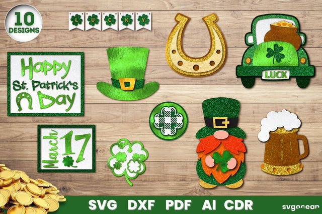 St Patrick's Day Tiered Tray SVG | Laser Cut File SVG SvgOcean 
