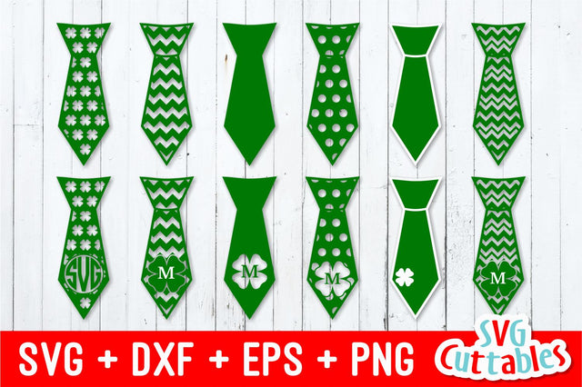 St. Patrick's Day Ties SVG Svg Cuttables 