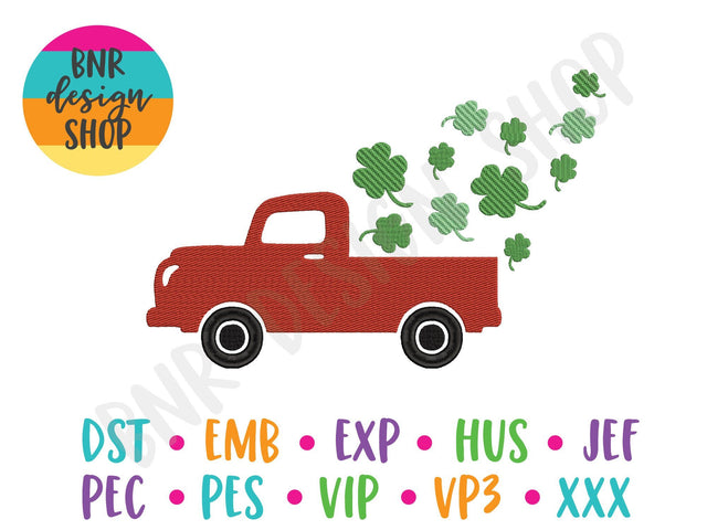 St. Patrick's Day Truck Machine Embroidery Design Embroidery/Applique BNRDesignShop 