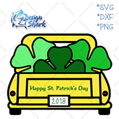 St. Patricks Day Truck SVG Design Shark 