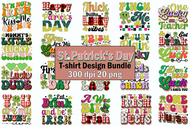St .Patricks Day Tshirt Bundle Sublimation SVGArt 