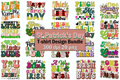 St .Patricks Day Tshirt Bundle Sublimation SVGArt 