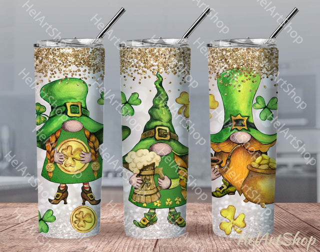 St Patrick's Day Tumbler PNG Sublimation, Gnomes Tumbler png Sublimation _HelArtShop_ 