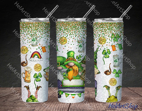 St Patrick's Day Tumbler PNG Sublimation, Gnomes Tumbler png Sublimation _HelArtShop_ 