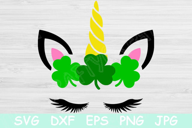 St Patricks Day Unicorn Svg, St Patricks Day Svg Files for Cricut and Silhouette. Unicorn Clipart St Patricks Svg with Shamrock Crown Design SVG TiffsCraftyCreations 
