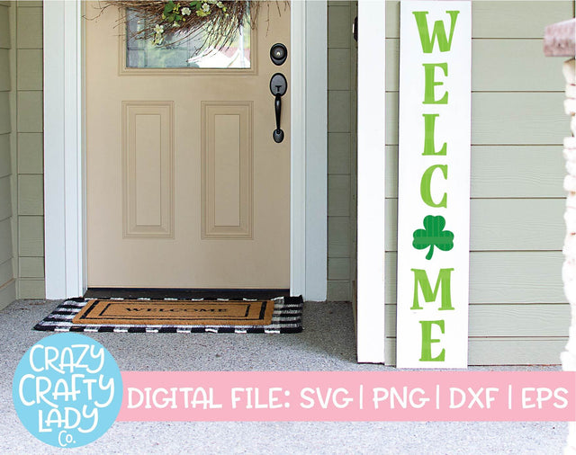 St. Patrick's Day Welcome | Porch Sign SVG Cut File SVG Crazy Crafty Lady Co. 