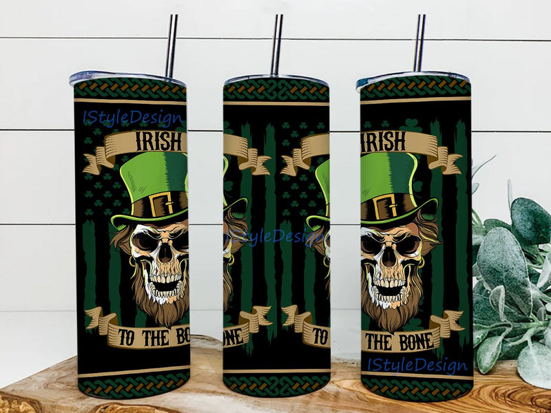 St. Patricks Day's 20oz Skinny Tumbler Sublimation Designs, Digital File, Tumbler Sublimation Download Sublimation iStyleDesign 