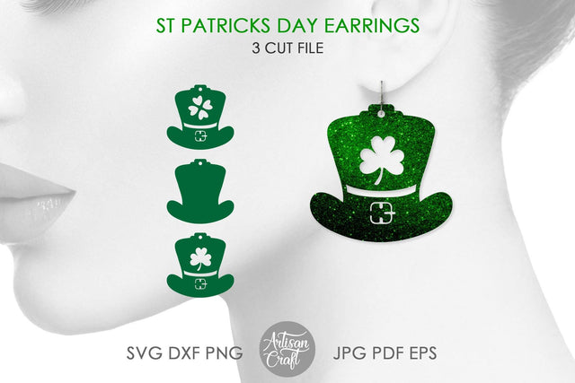 St Patrick's earrings, leprechaun hat, SVG cut file SVG Artisan Craft SVG 