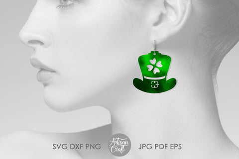 St Patrick's earrings, leprechaun hat, SVG cut file SVG Artisan Craft SVG 