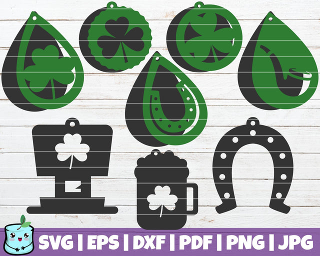 St Patricks Earrings SVG MintyMarshmallows 