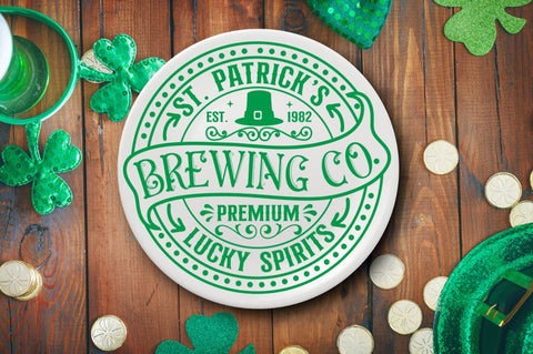 St. patrick's est.1982 brewing co. premium lucky spirits SVG SVG DESIGNISTIC 