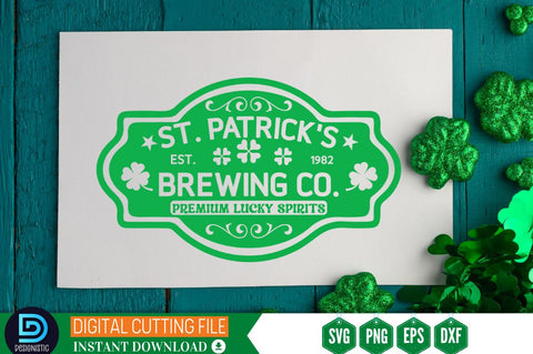 St. patrick's est.1982 brewing co. premium lucky spirits SVG SVG DESIGNISTIC 