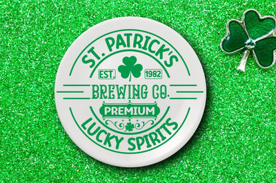 St. patrick's est.1982 brewing co. premium lucky spirits SVG SVG DESIGNISTIC 