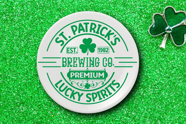 St. patrick's est.1982 brewing co. premium lucky spirits SVG SVG DESIGNISTIC 