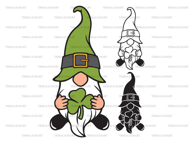 St Patricks Gnome. Saint Patrick’s Day design. SVG TribaliumArtSF 