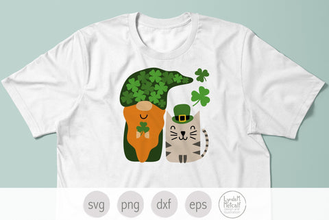 St Patricks Gnome svg, Irish Gnome and Cat svg for St Patricks SVG Lynda M Metcalf 