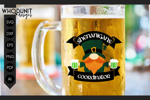 St Patrick's Gnome SVG | Shenanigans cut file | St Paddy SVG Whodunit Designs 