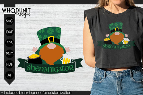 St Patrick's Gnome SVG | Shenanigans cut file | St Paddy SVG Whodunit Designs 