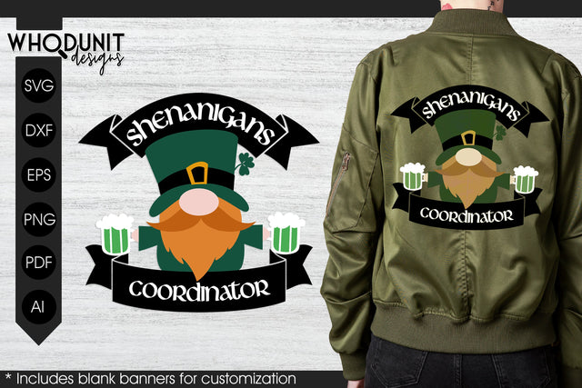 St Patrick's Gnome SVG | Shenanigans cut file | St Paddy SVG Whodunit Designs 