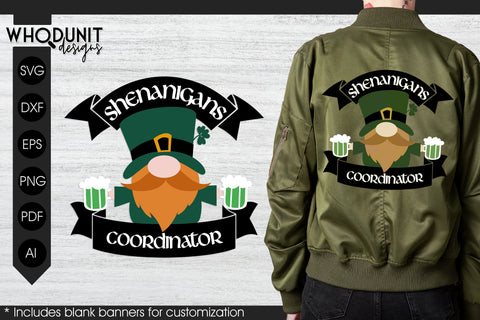 St Patrick's Gnome SVG | Shenanigans cut file | St Paddy SVG Whodunit Designs 